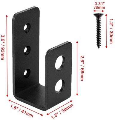 OEM Custom Black Powder Coated Stamping Metal U Shape Door Barricade Brackets (Thiên bản OEM)