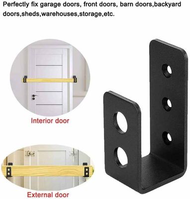 OEM Custom Black Powder Coated Stamping Metal U Shape Door Barricade Brackets (Thiên bản OEM)