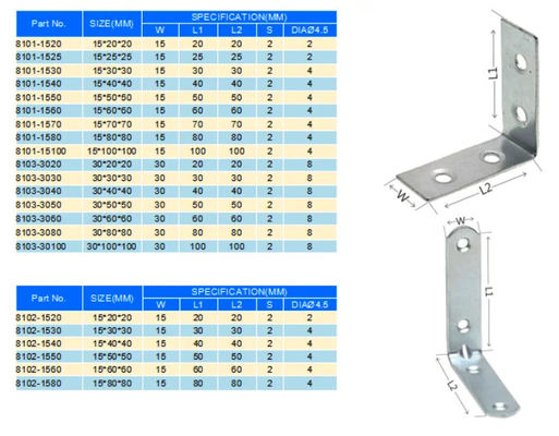Angle Metal Bracket Shelf Bracket Single Side Bracket Custom Size Cho xây dựng gỗ
