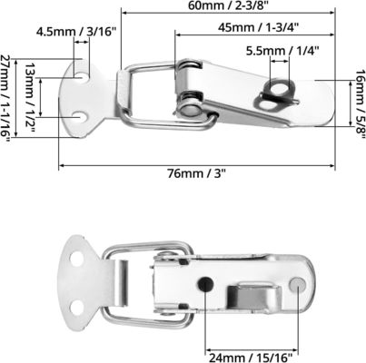 Thép không gỉ 304 Toggle Lock Nickel Plated Zinc Finish Spring Loaded Box Clamp Lock Hardware Product